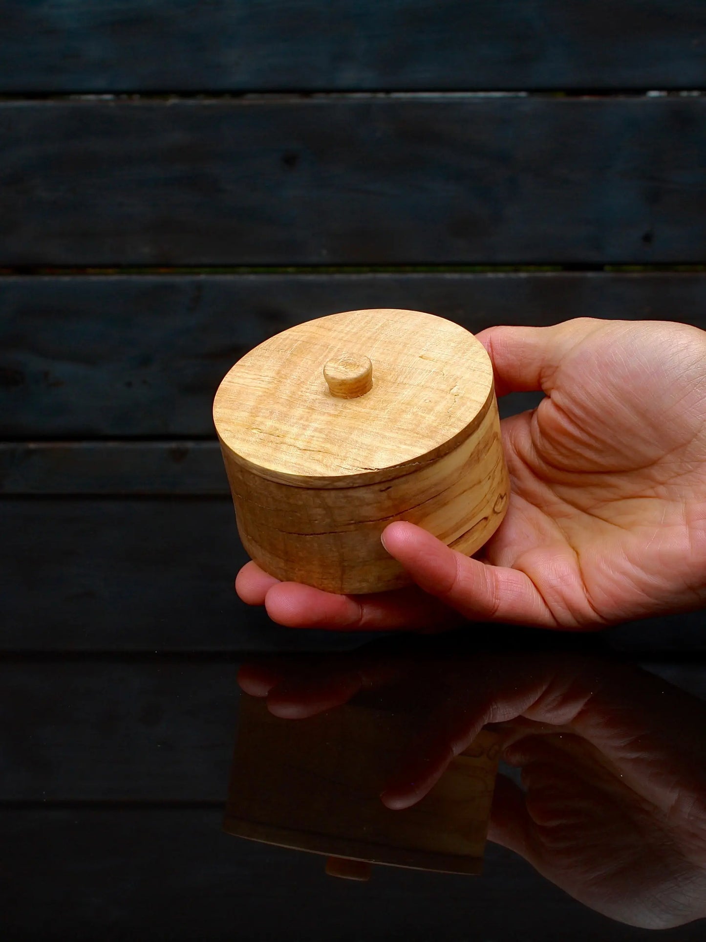 Petit pot et son couvercle - Érable argenté - BWA by Lu